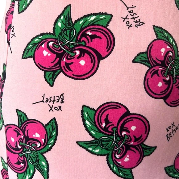 RARE BETSEY JOHNSON COTTON/SPAN MIDI DRESS IN CHERRY PIE! Size S - Picture 5 of 6